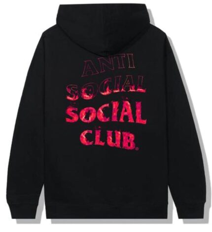Anti Social Social Club A Fire Inside Pink Flame Hoodie - Black
