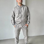 Tracksuit Gentlemen Tartan Zipper Set in Grey 1 1 700x700