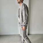 Tracksuit Gentlemen Tartan Zipper Set in Grey 6 700x700