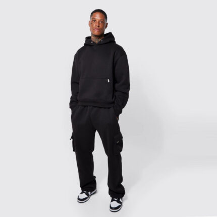 Boohooman Oversized Boxy Hoodie and Cargo Trouser Set 1