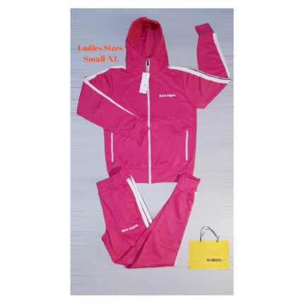 Palm Angels Streatwear Zip Up Tracksuit – Pink 2